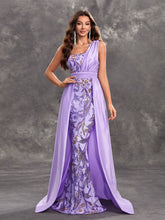 Giffniseti Women's Party Dress With Sequin Floral Print, Sleeveless, One Shoulder, Open Back, Perfect For Dance Party